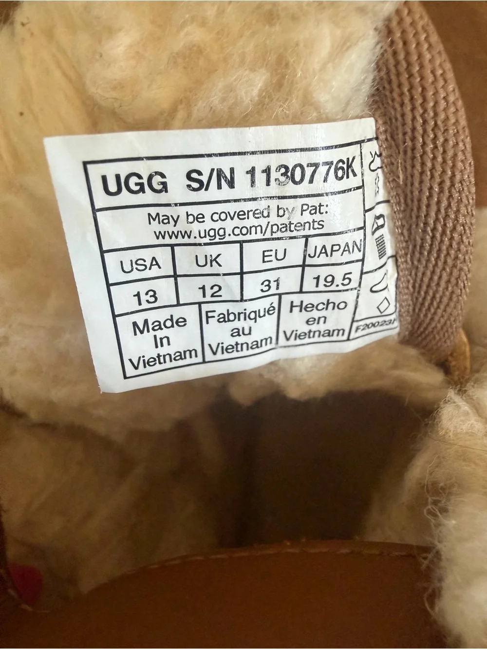 UGG Kids Chestnut Brown Suede Velcro Platform Boot